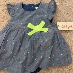 NWT Cat and Jack Pink and Green Polka Dot Dress